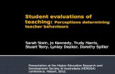 Student  evaluations of  teaching:  Perceptions  determining teacher behaviours