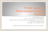 First Law of Thermodynamics Part II