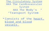 The Circulatory System AKA The Cardiovascular System  AKA The  Body’s “Transport System”