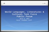 World Languages, Literatures & Cultures Task Force Public Forum
