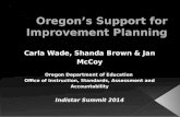 Oregon’s  Support for Improvement Planning