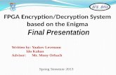 FPGA  Encryption/Decryption System based on the Enigma Final Presentation