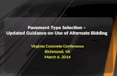 Pavement Type Selection –  Updated Guidance on Use of Alternate Bidding