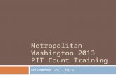 Metropolitan Washington 2013 PIT Count Training