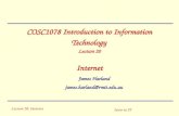 COSC1078 Introduction to Information Technology Lecture 20 Internet