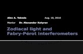 Zodiacal light and Fabry-Pérot  interferometers