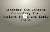 Academic and Content Vocabulary for  Ancient India and Early China