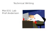 Technical  Writing Mer331  Lab Prof Anderson