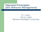Operant Principles (aka: Behavior Management)