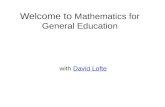 Welcome to  Mathematics for General Education