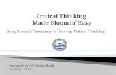 Critical Thinking  Made  Bloomin ’ Easy