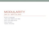 Modularity DAY 13 – Sept 25, 2013