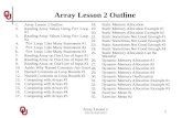 Array Lesson 2 Outline