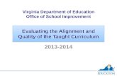 Evaluating the Alignment and Quality of the Taught Curriculum