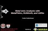 Meta’omic  Analysis with MetaPhlAn, HUMAnN, and  LEfSe