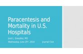 Paracentesis and Mortality in U.S. Hospitals