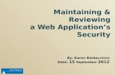 Maintaining  &  Reviewing a Web  Application’s  Security