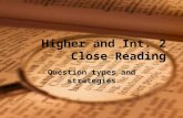 Higher and Int. 2 Close Reading