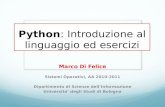 Python :  Introduzione  al  linguaggio ed esercizi