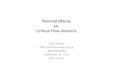 Thermal Effects  on  Critical Flow  Venturis