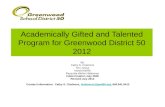 Academically Gifted and Talented Program for Greenwood District  50 2012