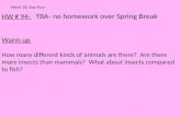 HW # 94-  TBA- no homework over Spring Break Warm up