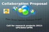 Collaboration  Proposal Call for  research projects  2012: UPV /EHU-UPPA