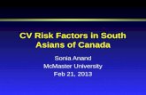 CV Risk Factors in South Asians of Canada