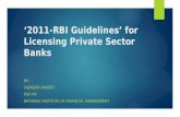 ‘2011-RBI Guidelines’  for  Licensing  Private Sector  Banks
