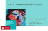 Audit of Disability Research in Australia