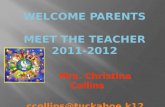 Welcome Parents Meet The Teacher 2011-2012