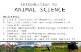 Introduction to  ANIMAL SCIENCE
