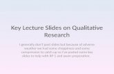 Key Lecture Slides on Qualitative Research