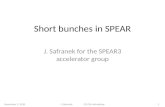 Short bunches in SPEAR