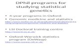 DPhil  programs  for studying statistical genetics