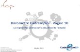Baromètre  Cadremploi  - Vague 10 Le regard des cadres sur la situation de l’emploi