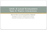 Unit: A Local Ecosystem Topic  6 : Trophic Interactions