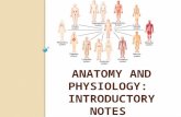 Anatomy and Physiology:  Introductory notes