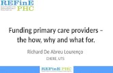 Funding primary care providers – the how, why and what for.