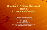 Chapter 2- Ancient Greece & Rome 2.1- Ancient Greece