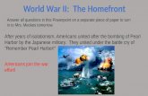 World War II:  The  Homefront