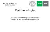 Epidemiología Uso de la epidemiología para evaluar la validez de las pruebas de diagnóstico