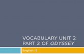 Vocabulary Unit 2 Part 2 of  Odyssey
