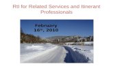 RtI  for Related Services and Itinerant Professionals