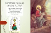Christmas Message January 7,  2014