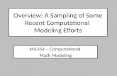 Overview: A Sampling of Some Recent Computational  Modeling Efforts