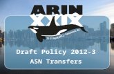 Draft Policy  2012-3 ASN Transfers