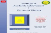 Portfolio of  Academic Achievement  in Computer Literacy
