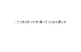 Le droit criminel canadien