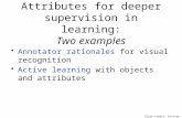 Attributes for deeper supervision in learning: Two examples
